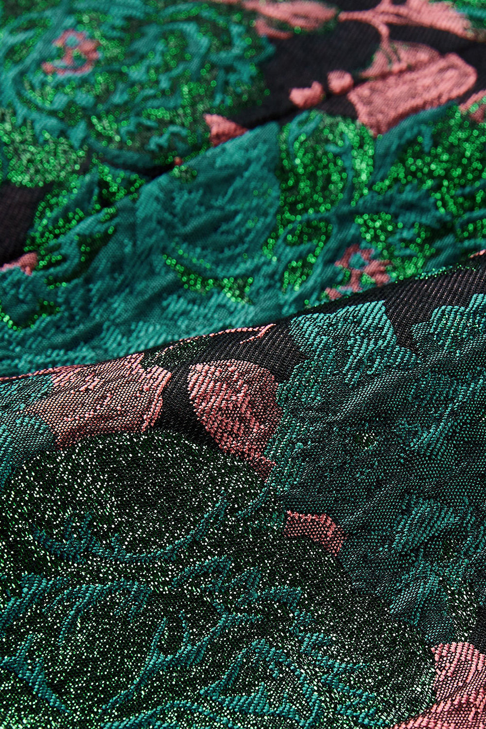 Green Shawl Lapel Jacquard Floral Pattern Men's Homecoming Suit Jacket Blazer