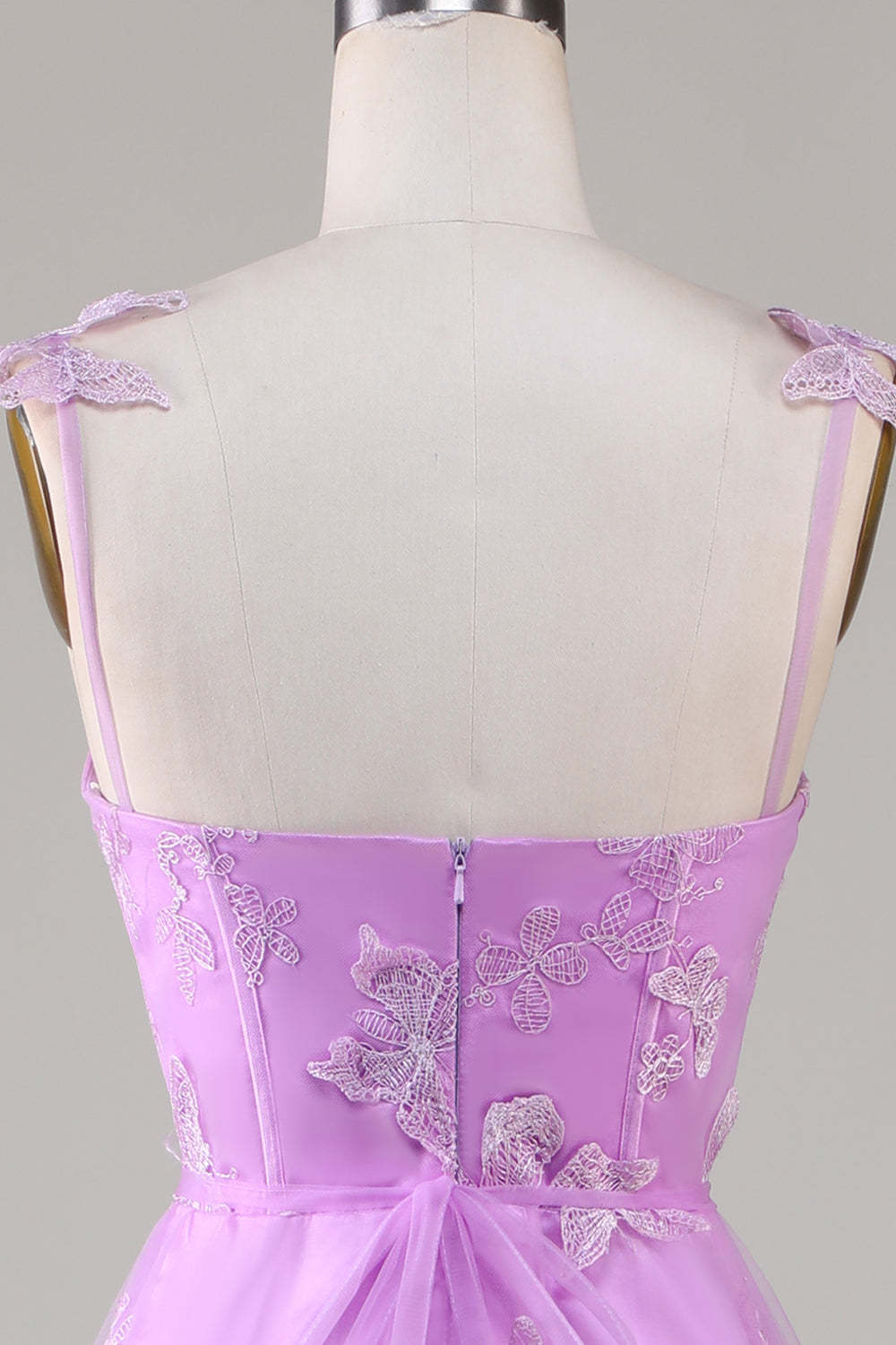 Green Corset Long Tulle Prom Dress with 3D Butterflies