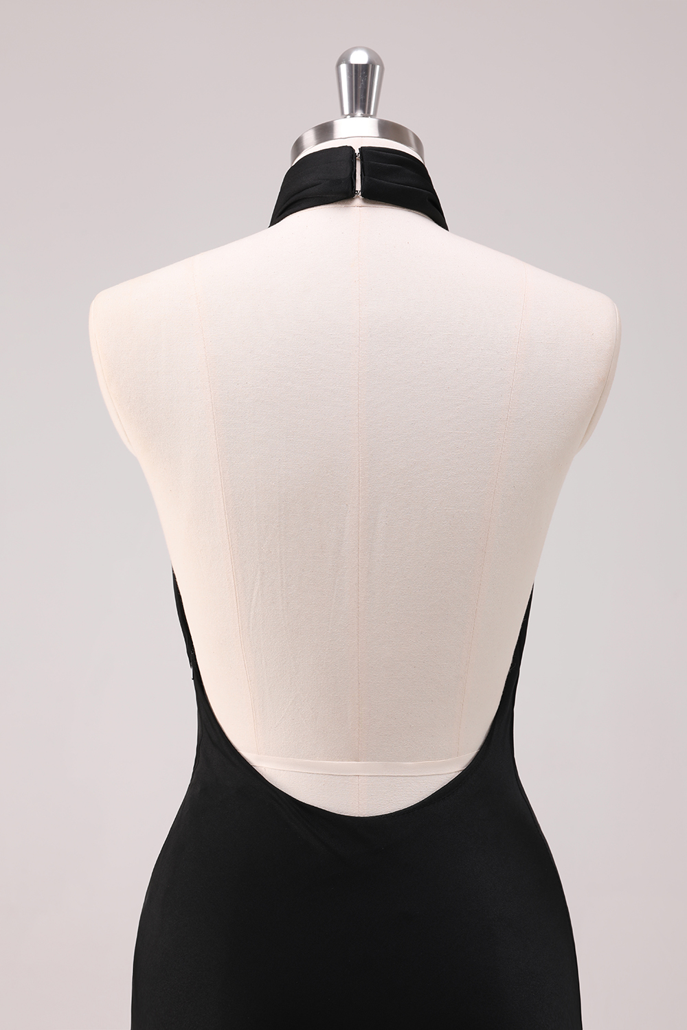 Elegant Brown Mermaid Halter Backless Bridesmaid Dress