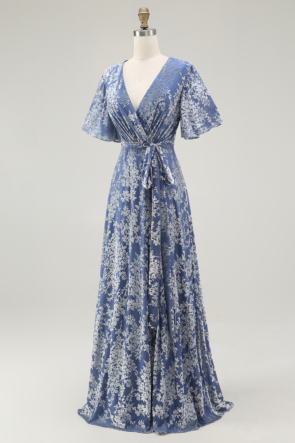 Dark Green Velvet A-Line Wedding Party Dress Dress with Sash