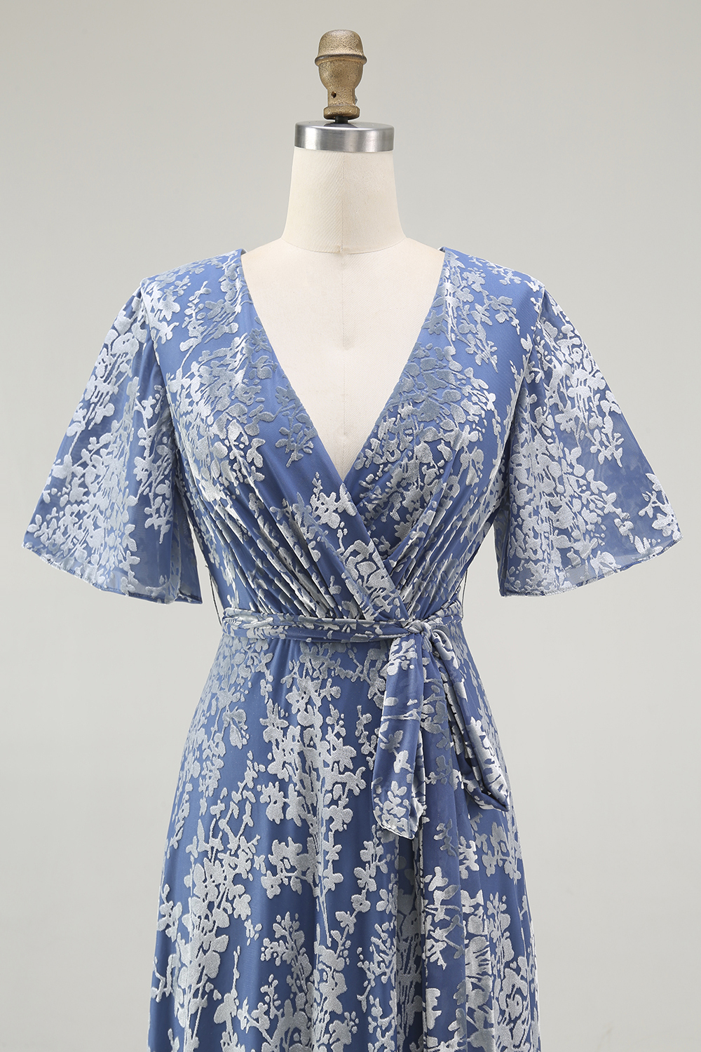 Dark Green Velvet A-Line Wedding Party Dress Dress with Sash