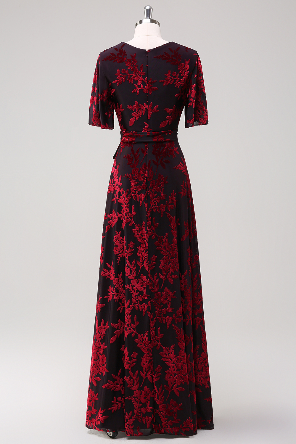 Dark Green Velvet A-Line Wedding Party Dress Dress with Sash