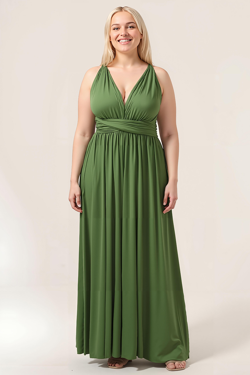 Convertible Spandex A-line Floor Length Bridesmaid Dress