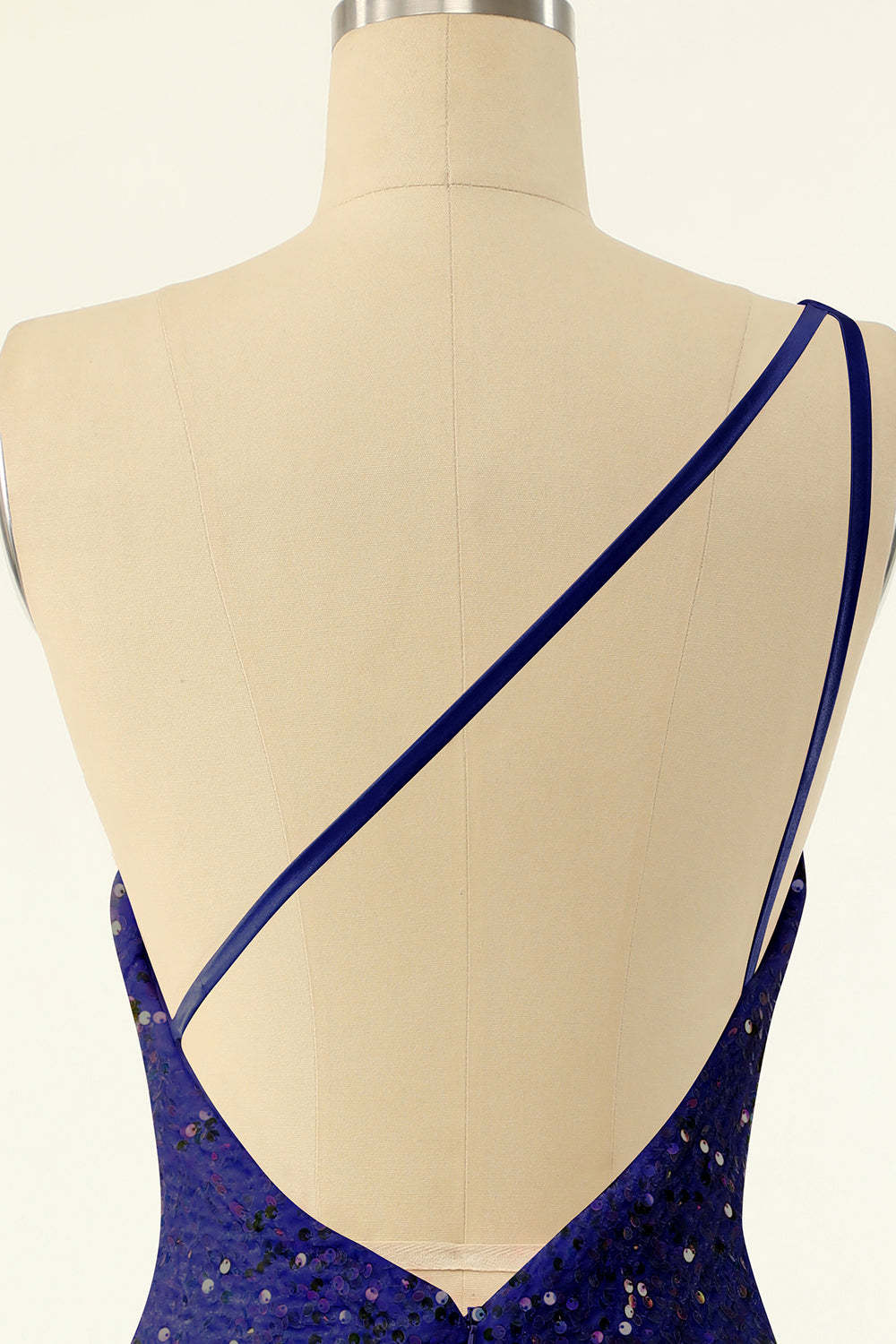 Royal Blue One Shoulder Sequins Tight Homecoming