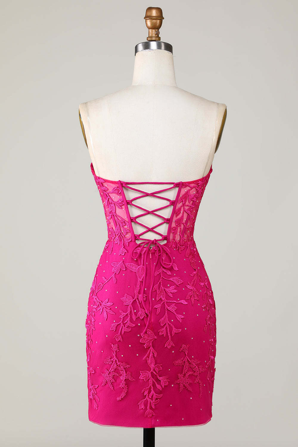 Hot Selling Bodycon Sweetheart Purple Corset Homecoming Dress with Appliques