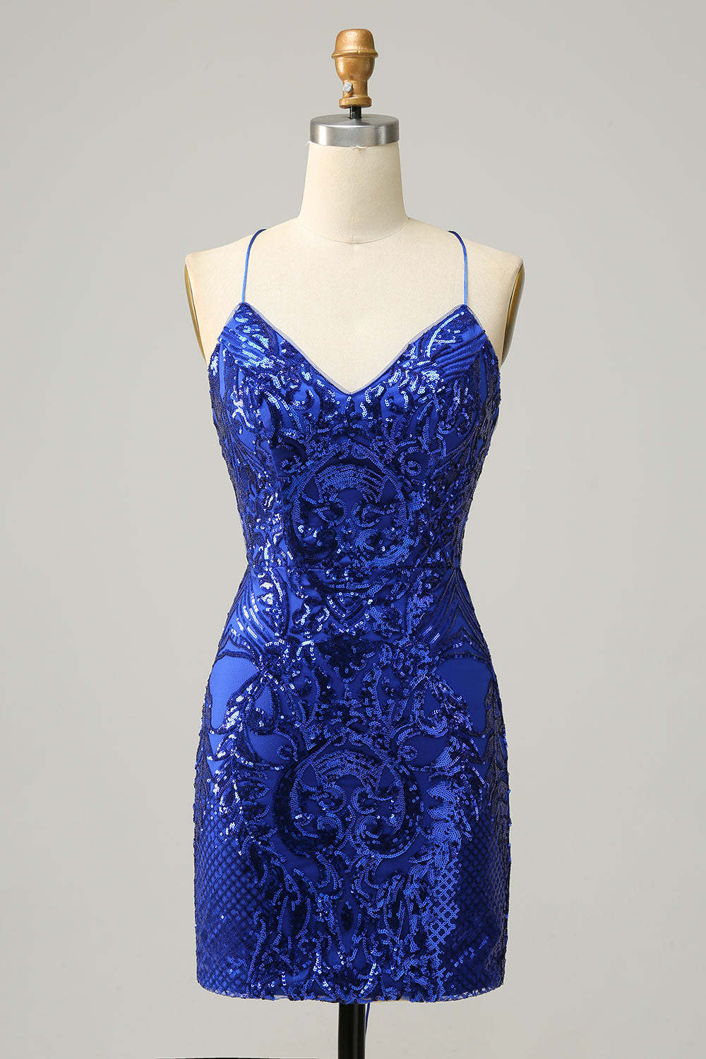 Sheath Spaghetti Straps Fuchsia Sequins Short Homecoming Dress