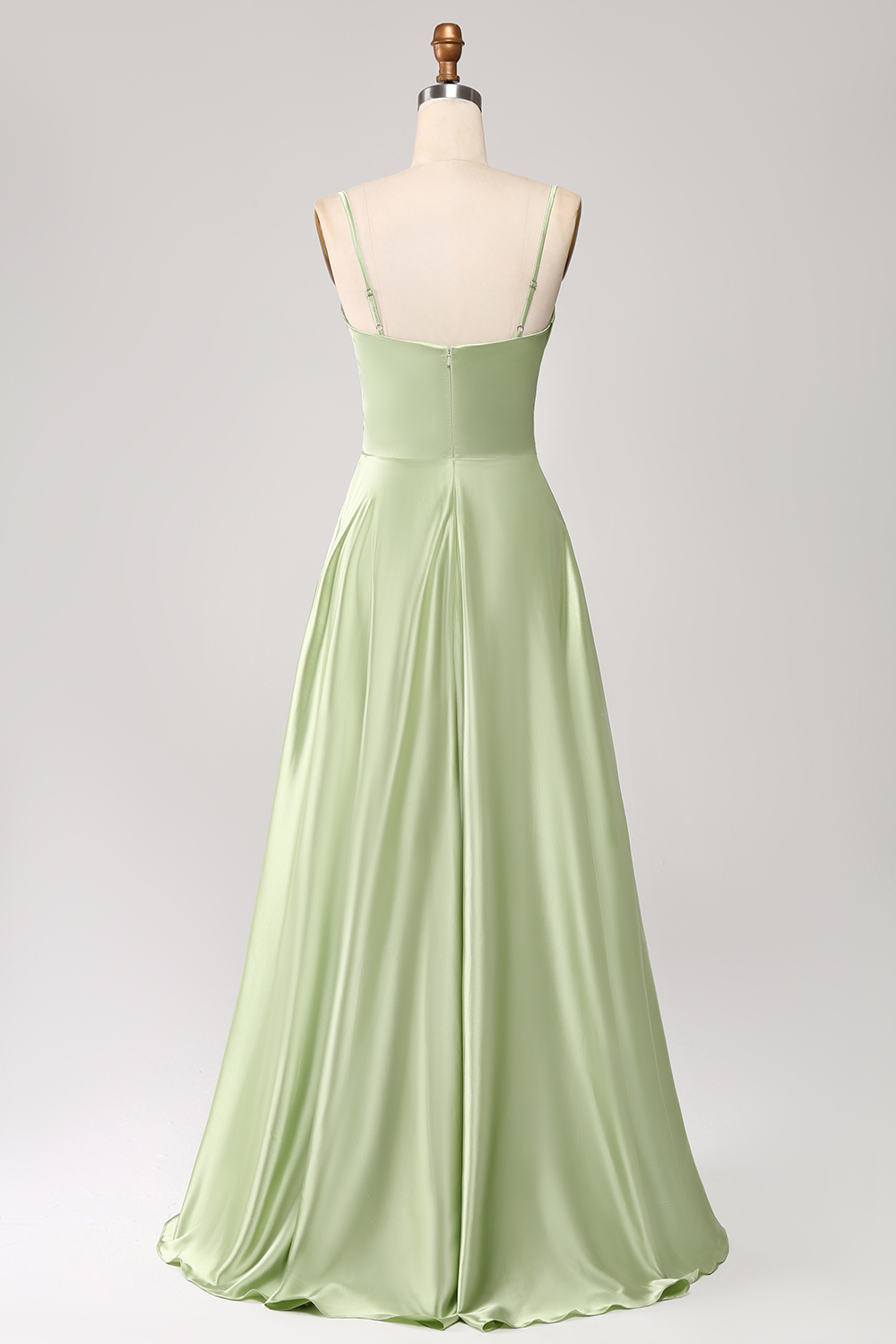 Green A Line Cowl Neck Prom Dress with Sequins
