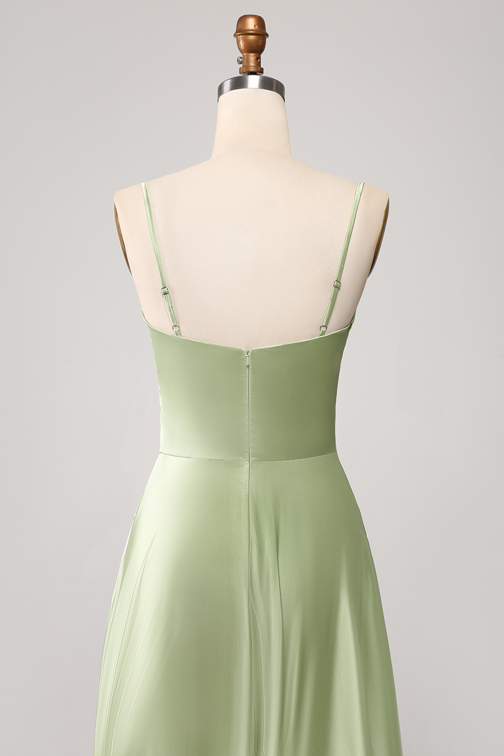 Green A Line Cowl Neck Prom Dress with Sequins