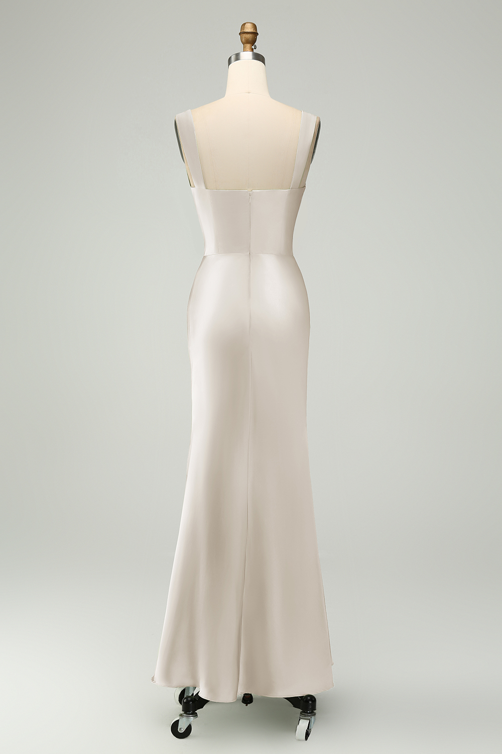 Dusty Sage Sweetheart Corset Mermaid Satin Long Wedding Guest Dress