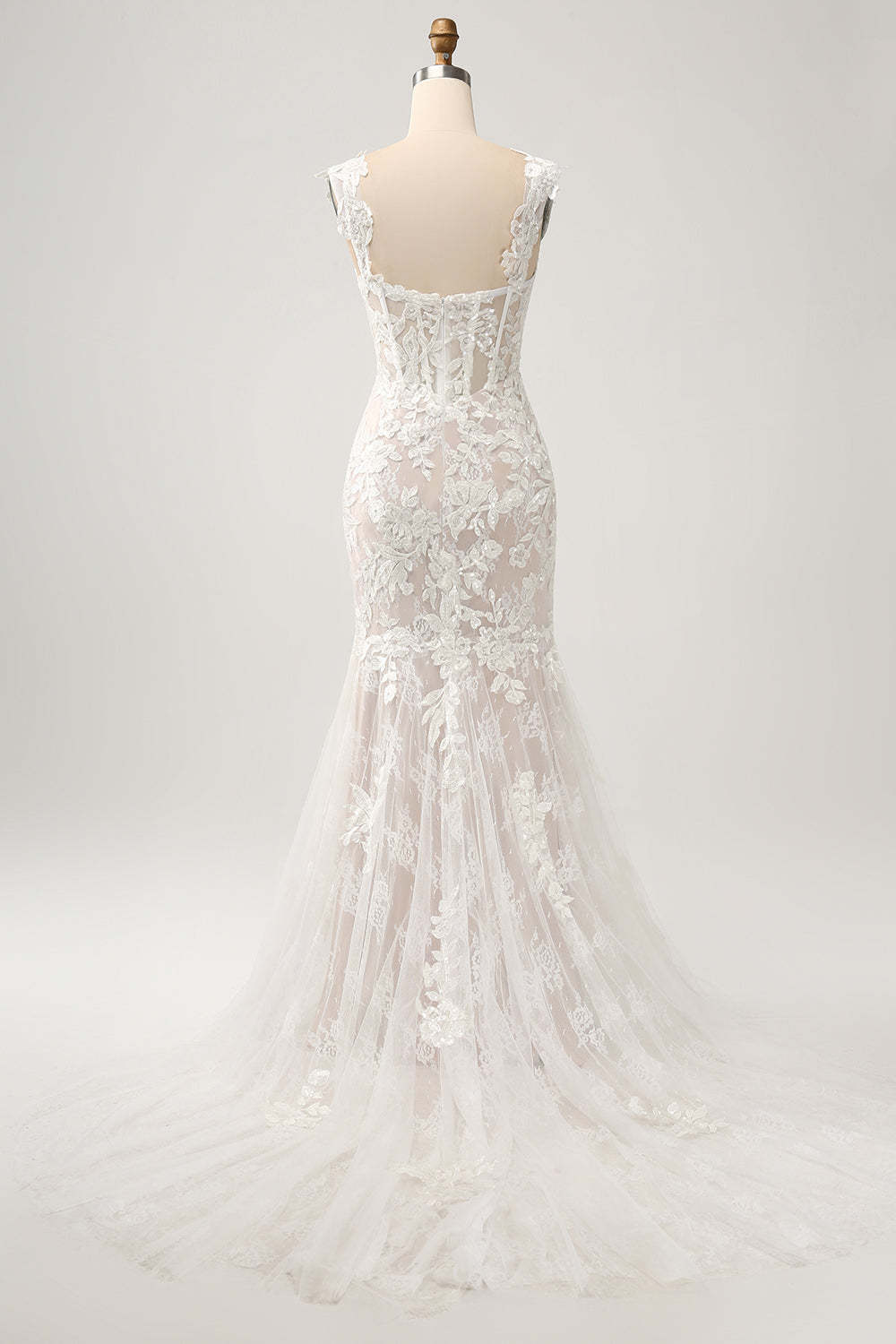 Off the Shoulder Sweetheart Applique Mermaid Sweep Train Bridal Dress
