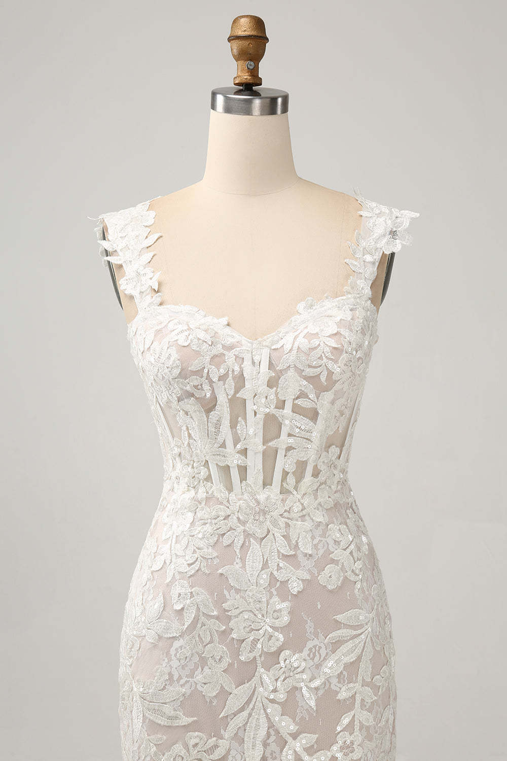 Off the Shoulder Sweetheart Applique Mermaid Sweep Train Bridal Dress
