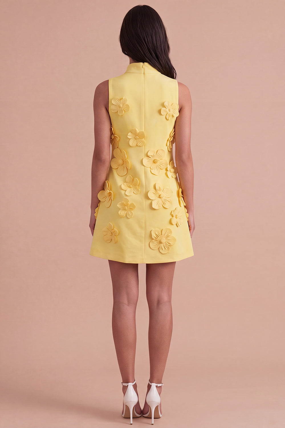 A Line Hot Pink Floral Appliqued Short Homecoming Dress