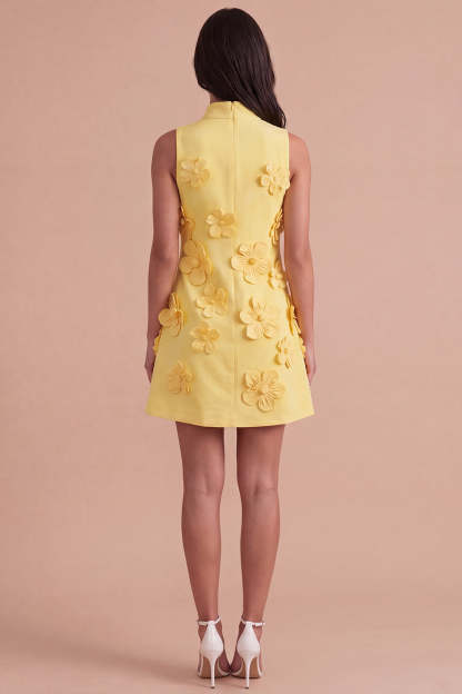 A Line Hot Pink Floral Appliqued Short Homecoming Dress
