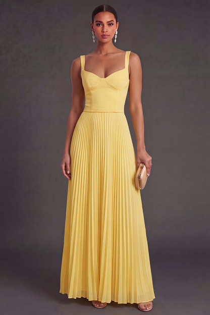 Orange and Fuchsia A Line Pleated Long Formal Dress