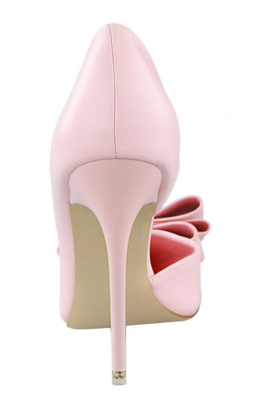 Sweet Bow Pointed Side Hollow High Heels
