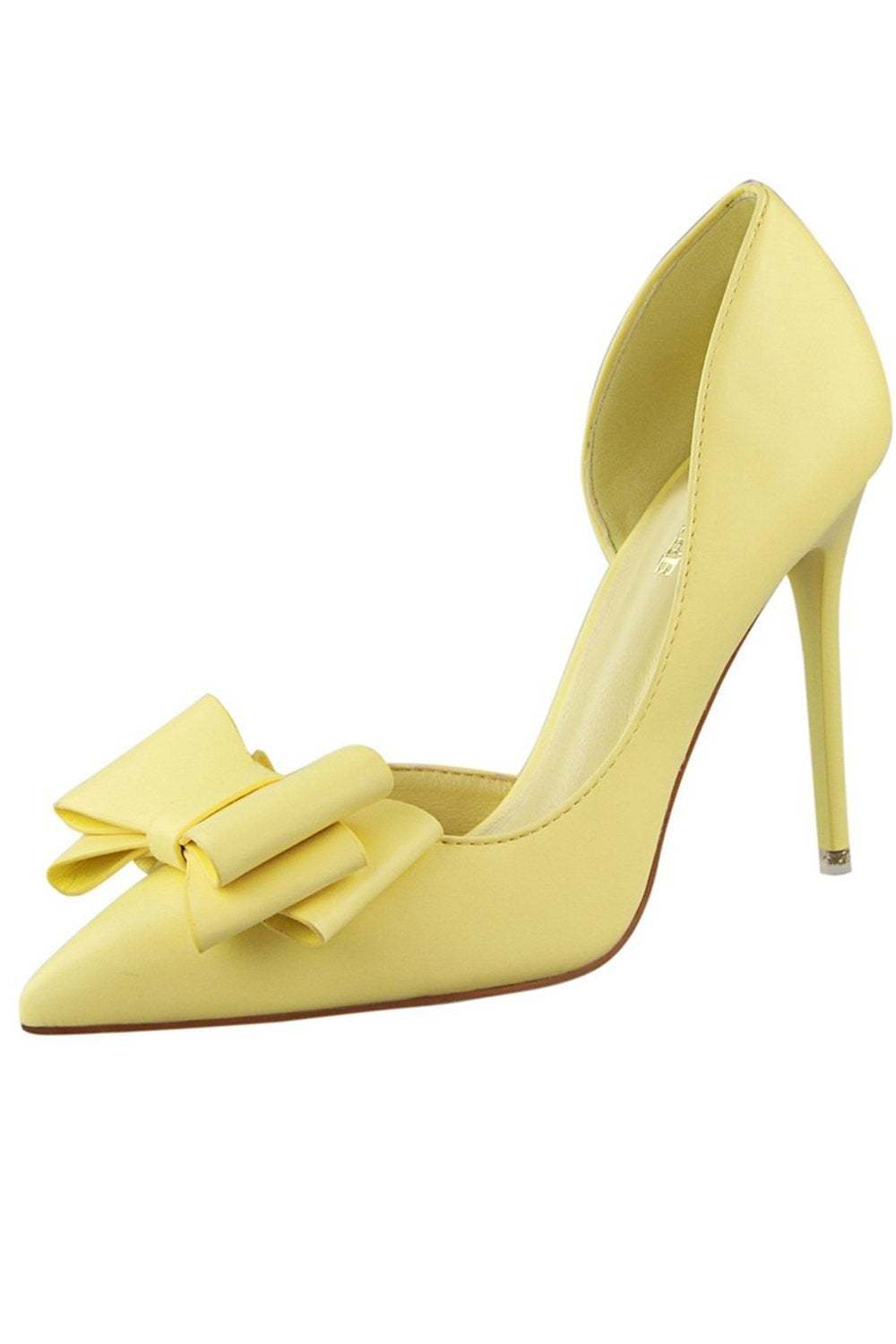 Sweet Bow Pointed Side Hollow High Heels