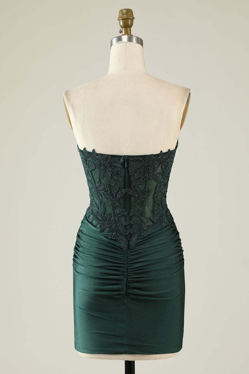 Sheath Sweetheart Dark Green Short Homecoming Dress with Beading