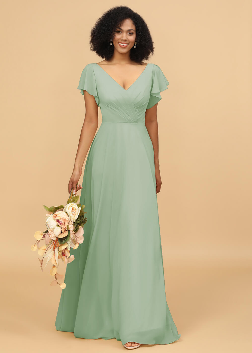 Long A-line Chiffon Bridesmaid Dress