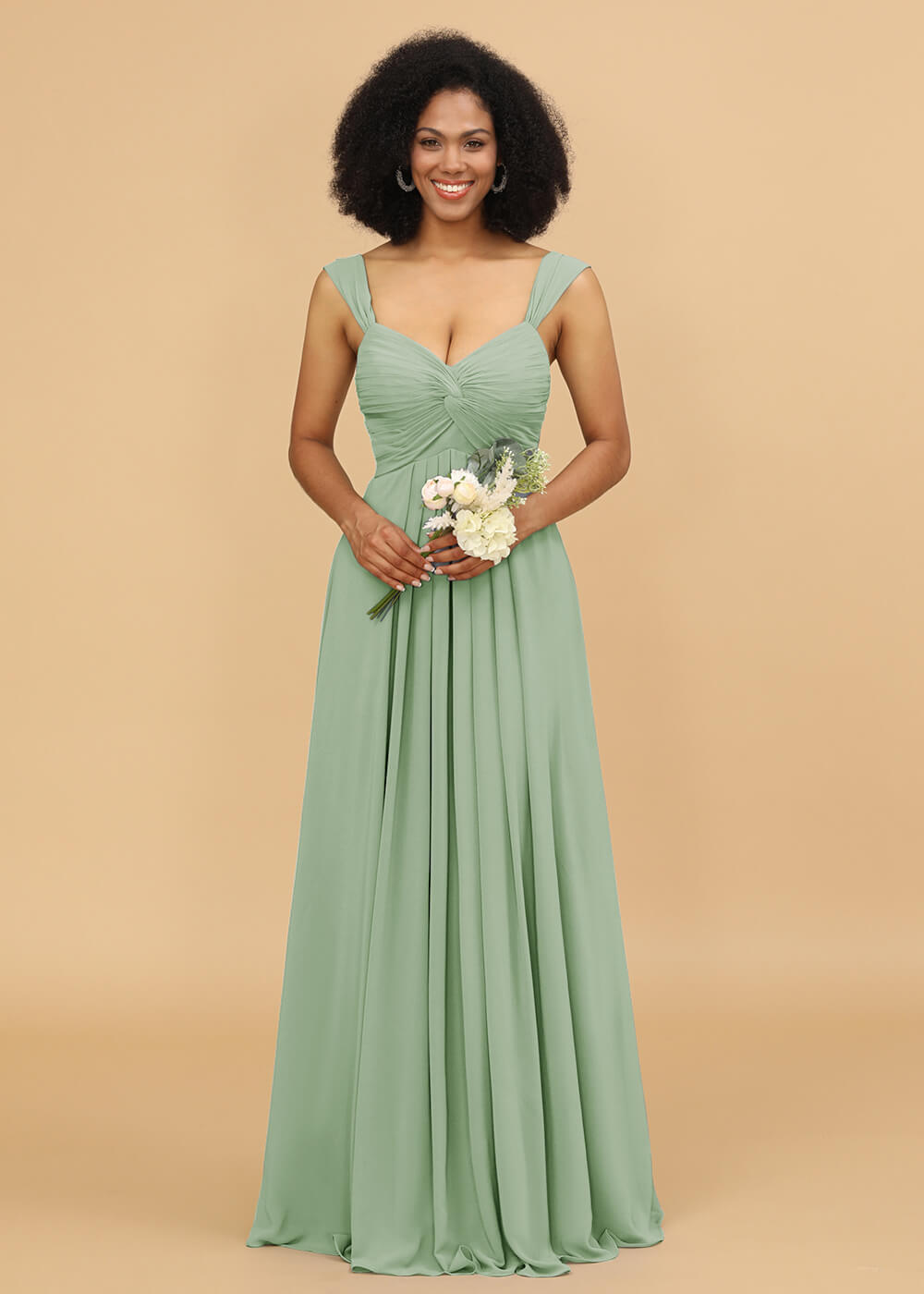 Sweetheart Neck Chiffon Mix Bridesmaid Dress