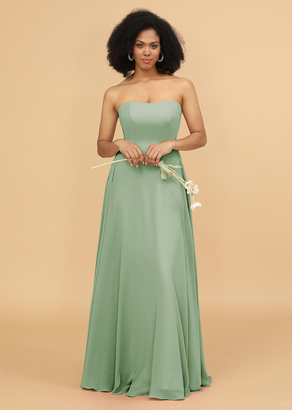 Strapless A-line Chiffon Bridesmaid Dress