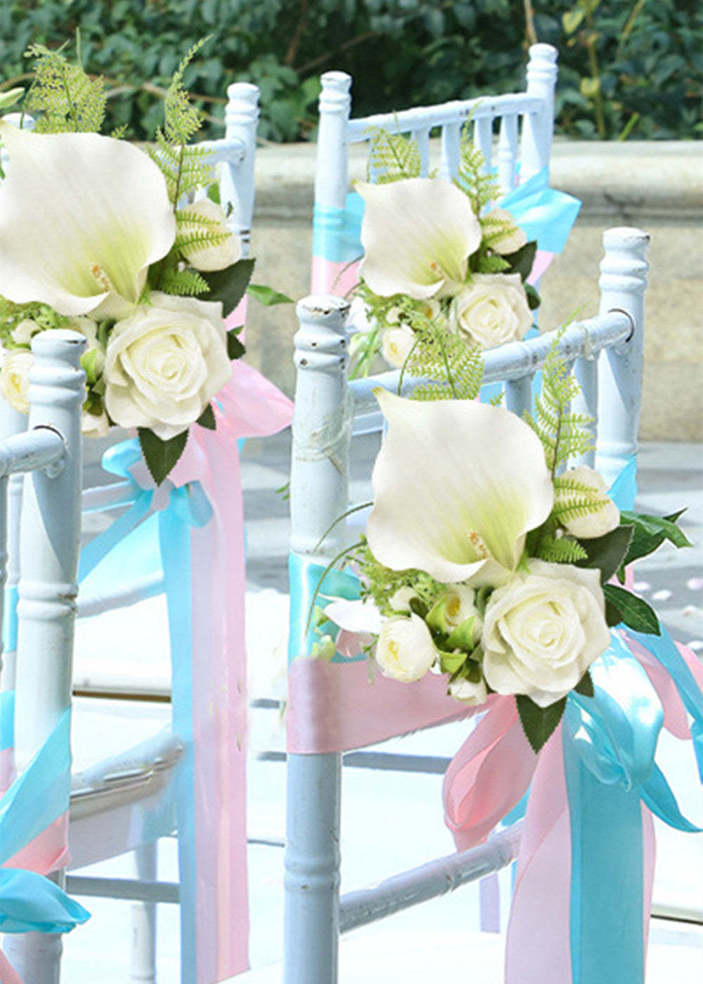5 PCS Wedding Aisle Chair Flower Decorations