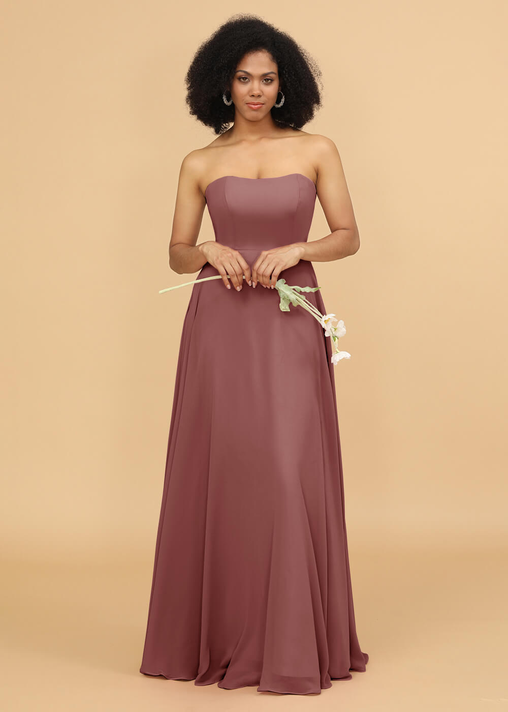 Strapless A-line Chiffon Bridesmaid Dress