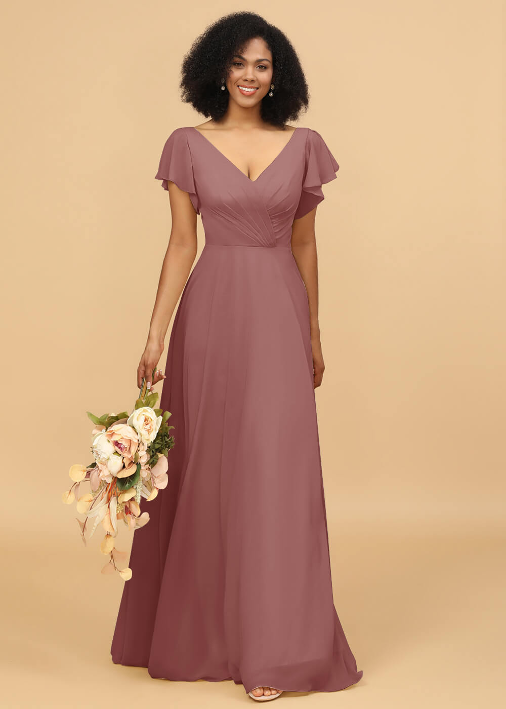 Long A-line Chiffon Bridesmaid Dress