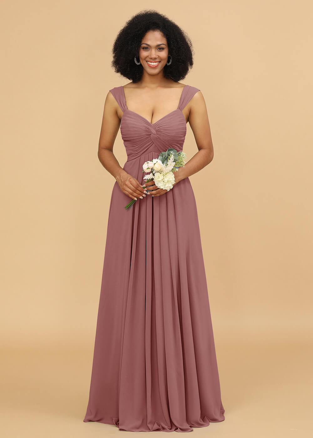 Sweetheart Neck Chiffon Mix Bridesmaid Dress
