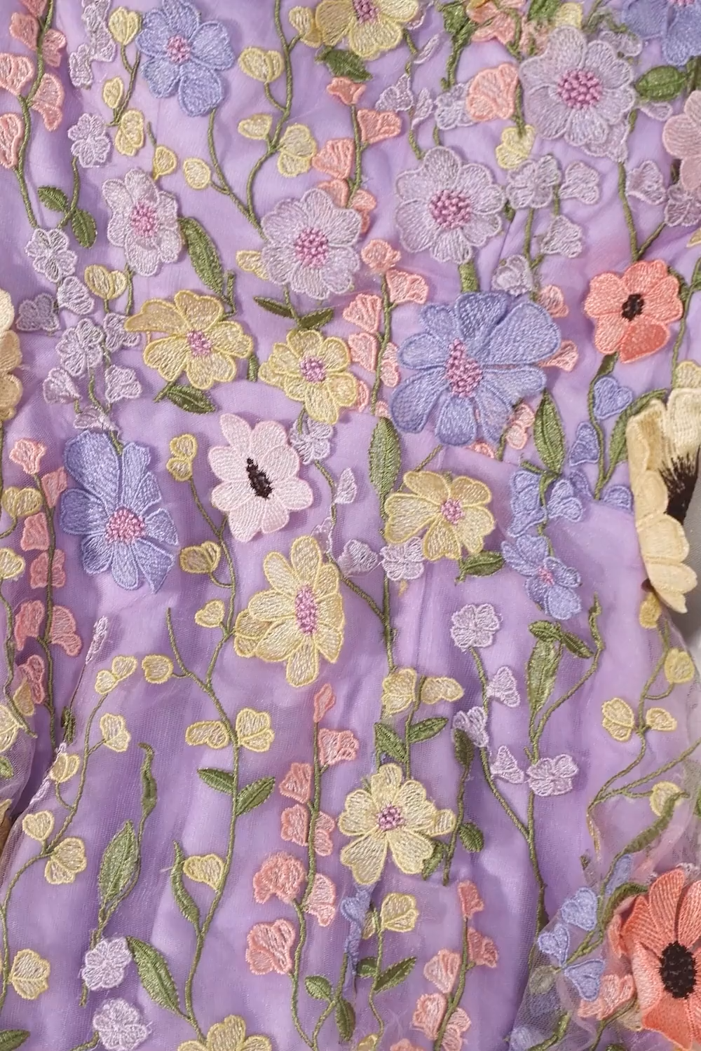 Lilac Floral A Line One Shoulder Appliqued Long Formal Dress with Slit