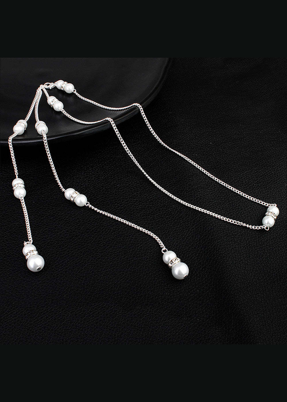 Bridal Pearl Necklace with Backdrop
