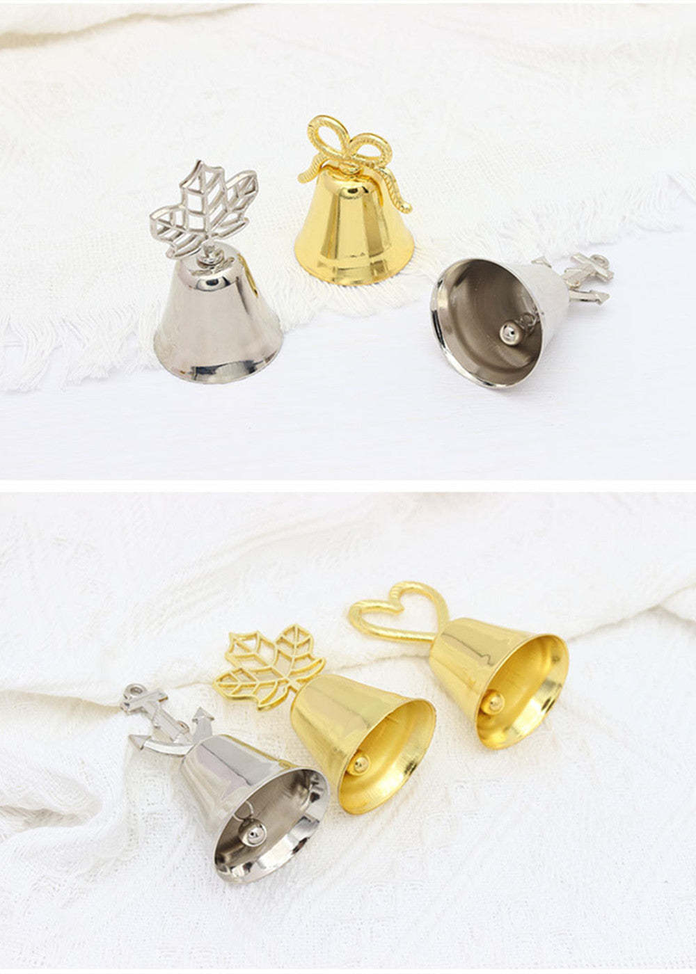 Cute Gold and Silver Bell Place Cards Holder (SET OF 5)