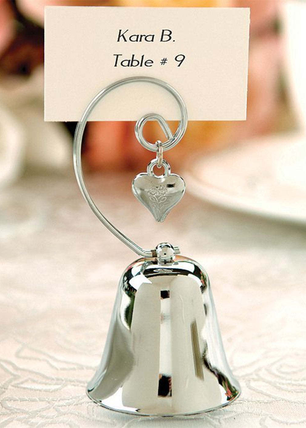10 PCS Silver Kissing Bell Name Place Card Holder
