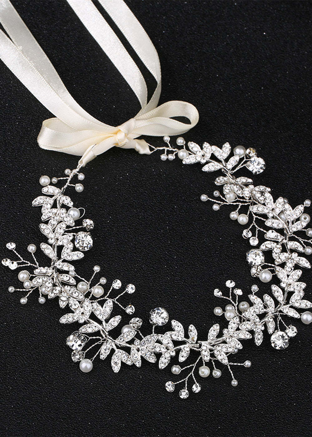 Pearl and Crystal Rhinestone Bridal Sash