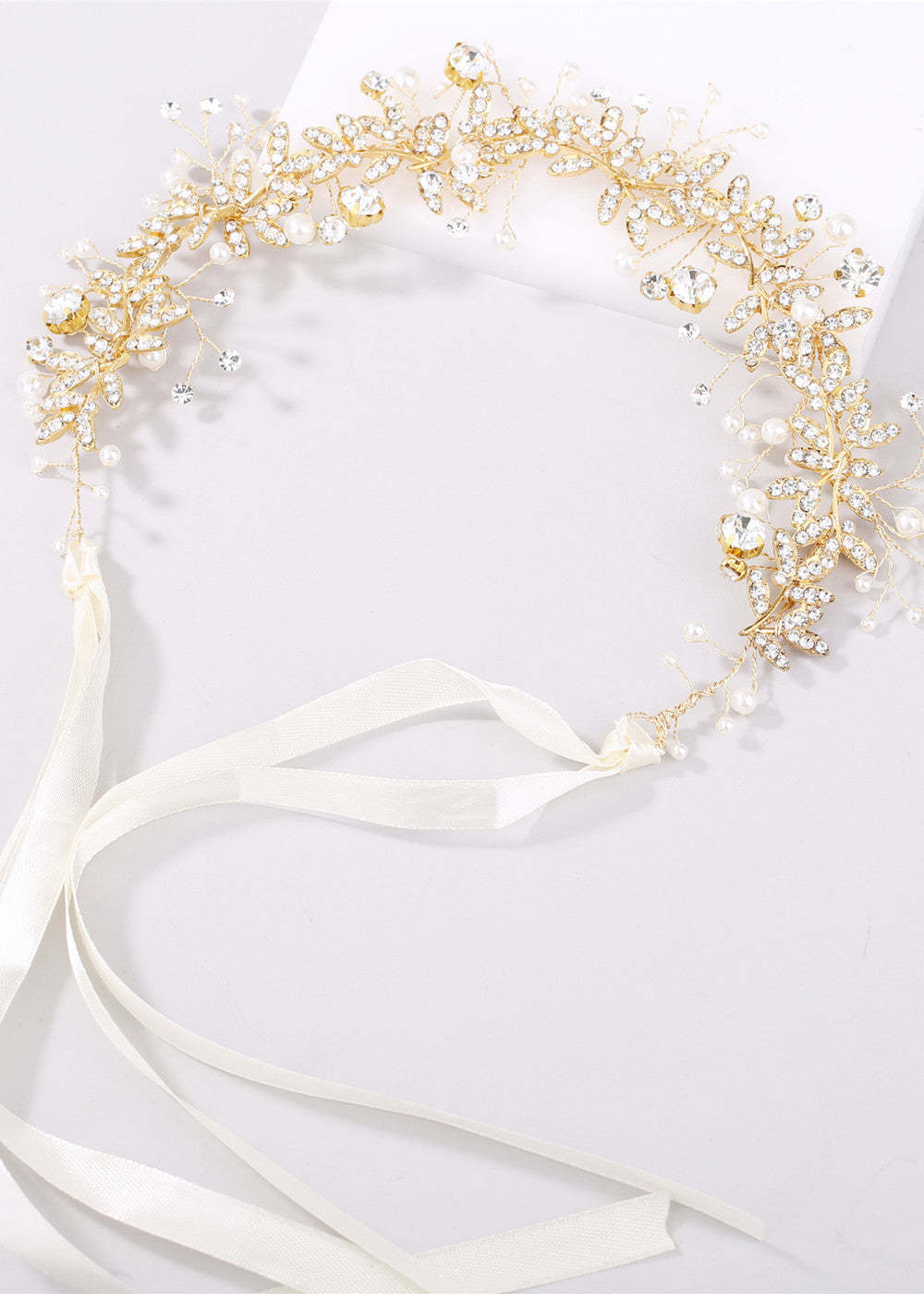 Pearl and Crystal Rhinestone Bridal Sash