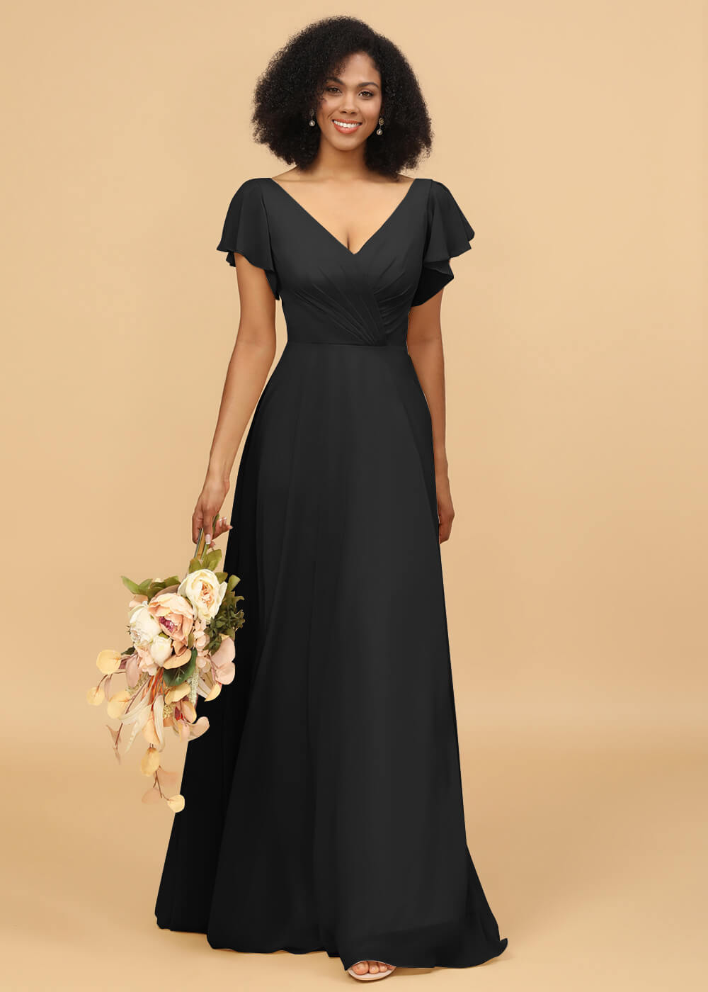 Long A-line Chiffon Bridesmaid Dress