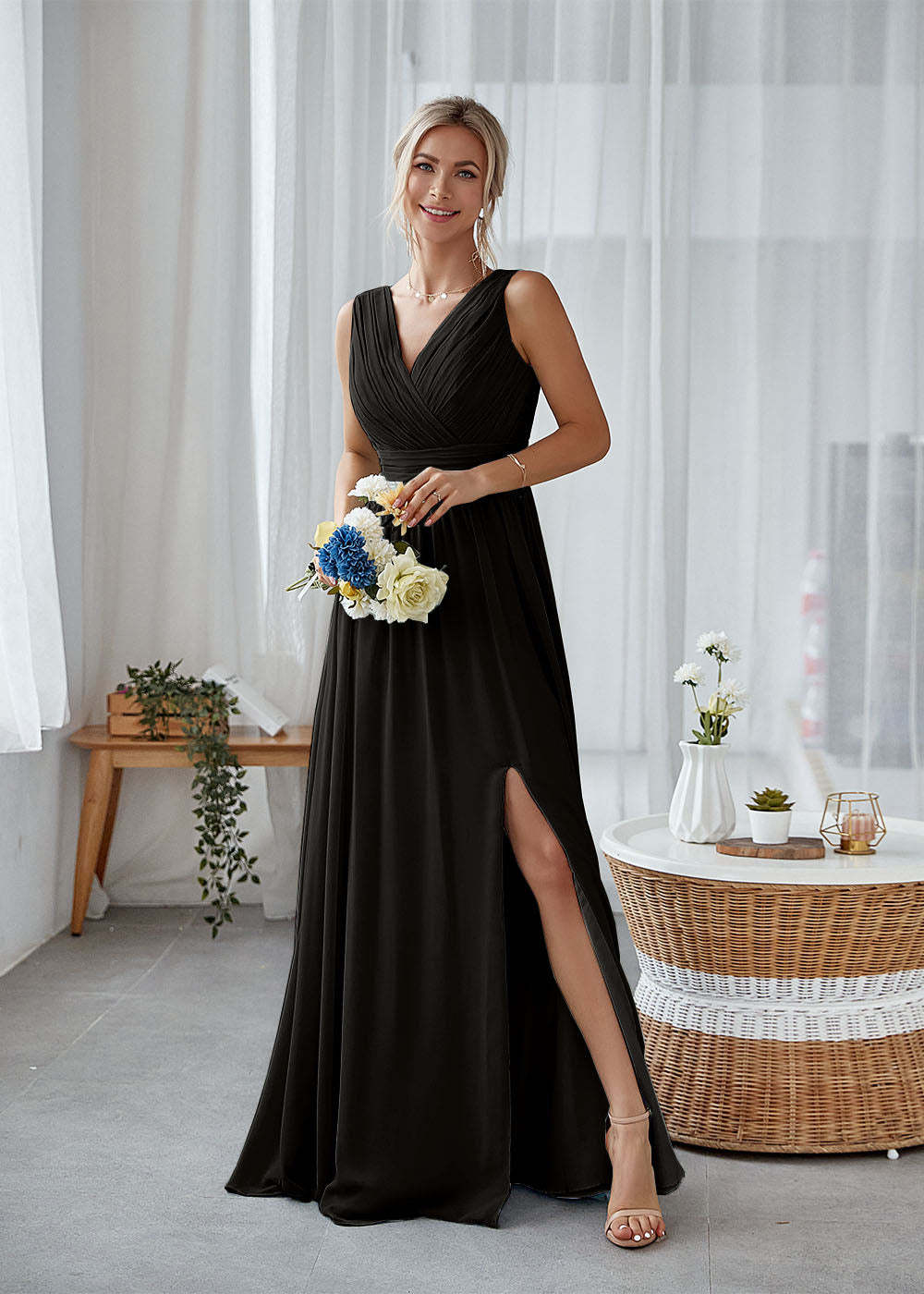 Long Bridesmaid Dress with Split