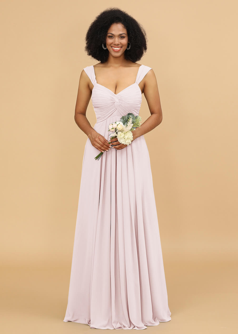 Sweetheart Neck Chiffon Mix Bridesmaid Dress