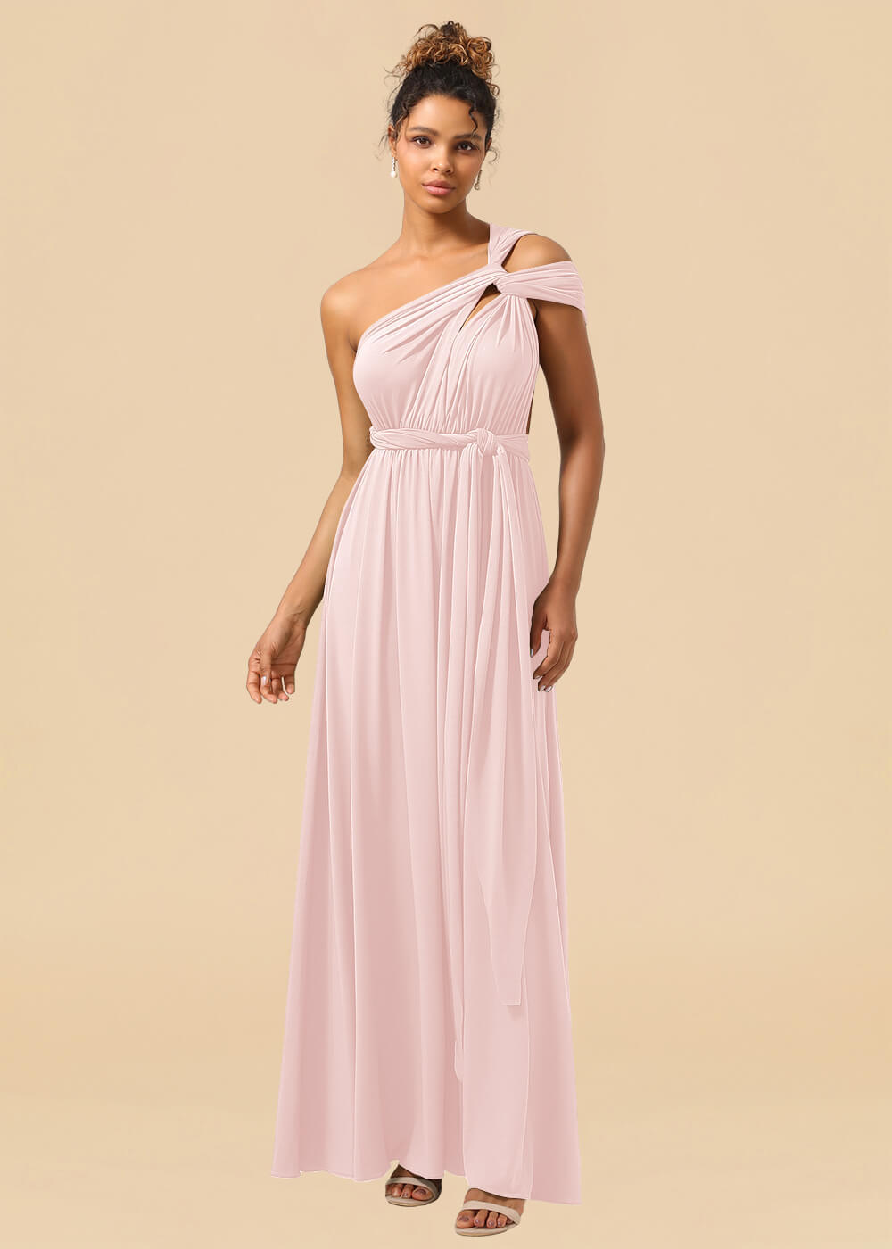 Convertible Spandex A-line Floor Length Bridesmaid Dress