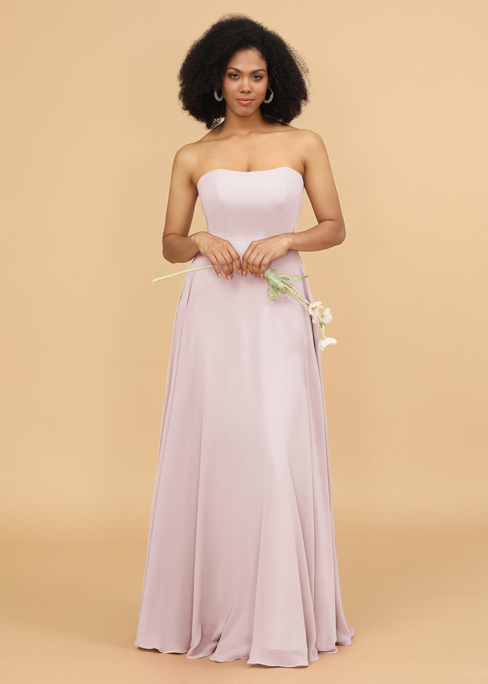 Strapless A-line Chiffon Bridesmaid Dress