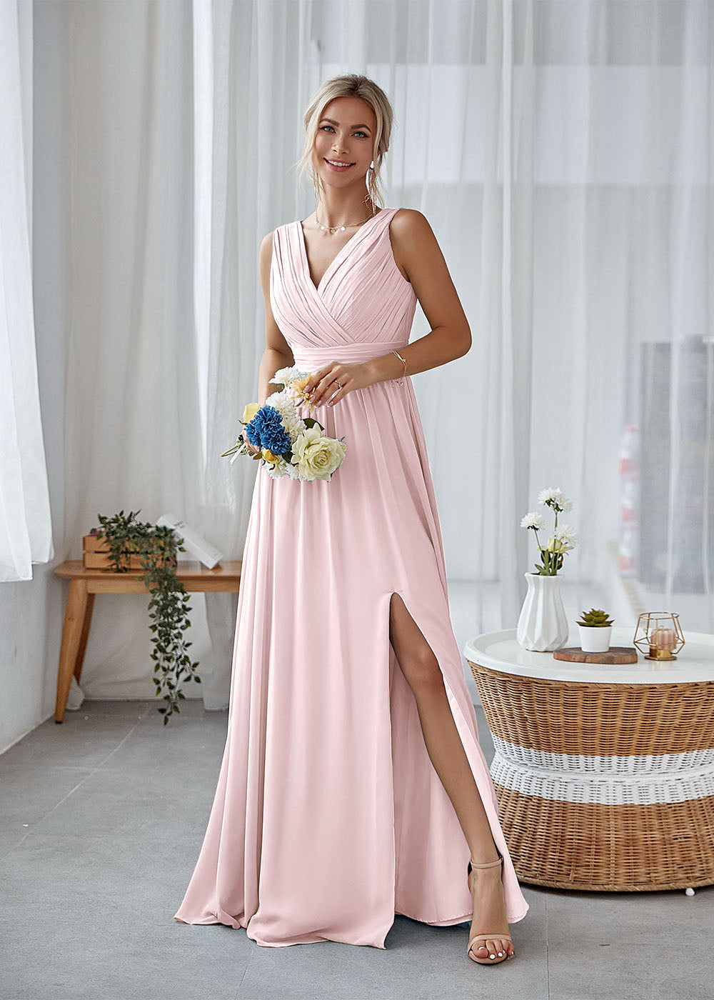 Long Bridesmaid Dress with Split