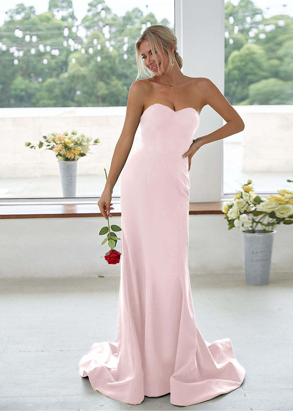 Sweetheart Long Mermaid Bridesmaid Dress