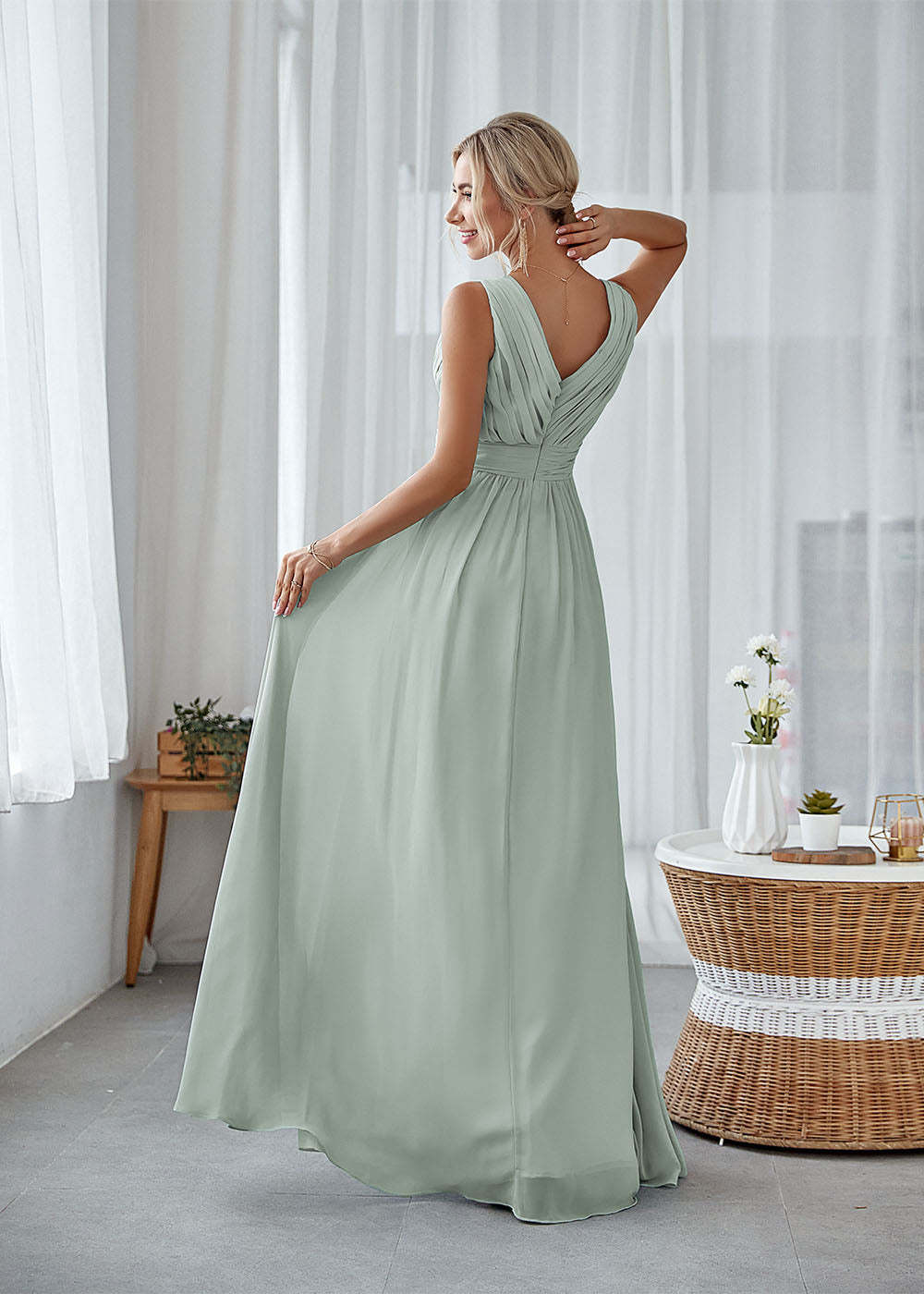 Long Bridesmaid Dress with Split