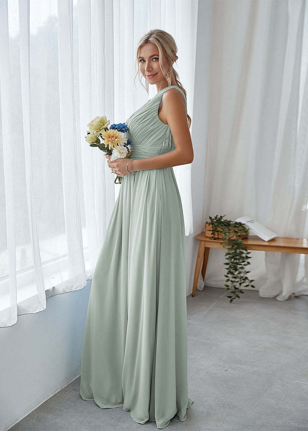 Long Bridesmaid Dress with Split