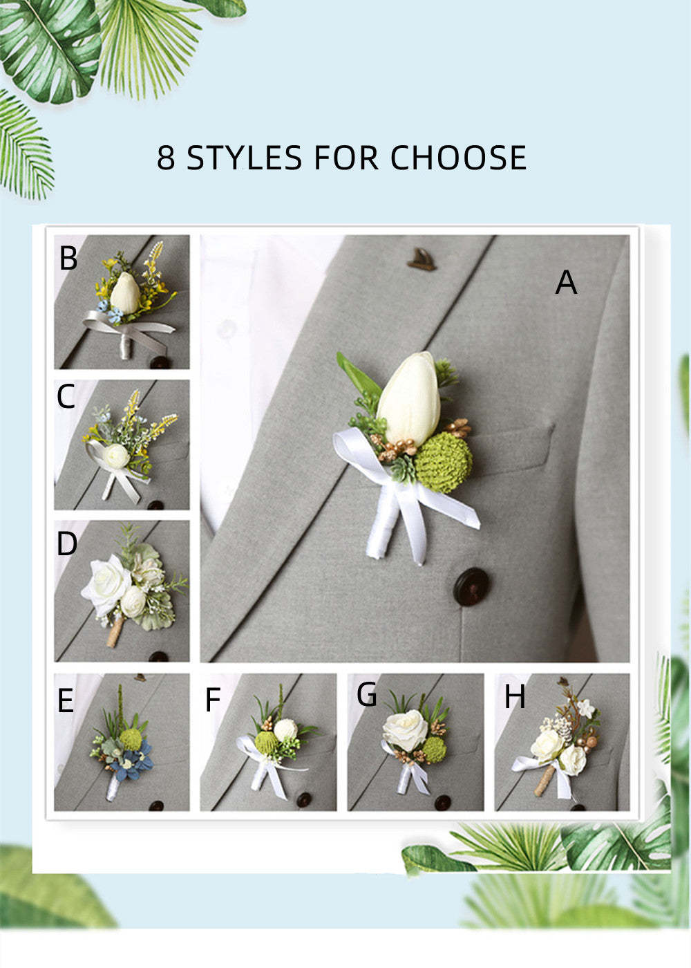 Wedding boutonniere for Groom and Best Man
