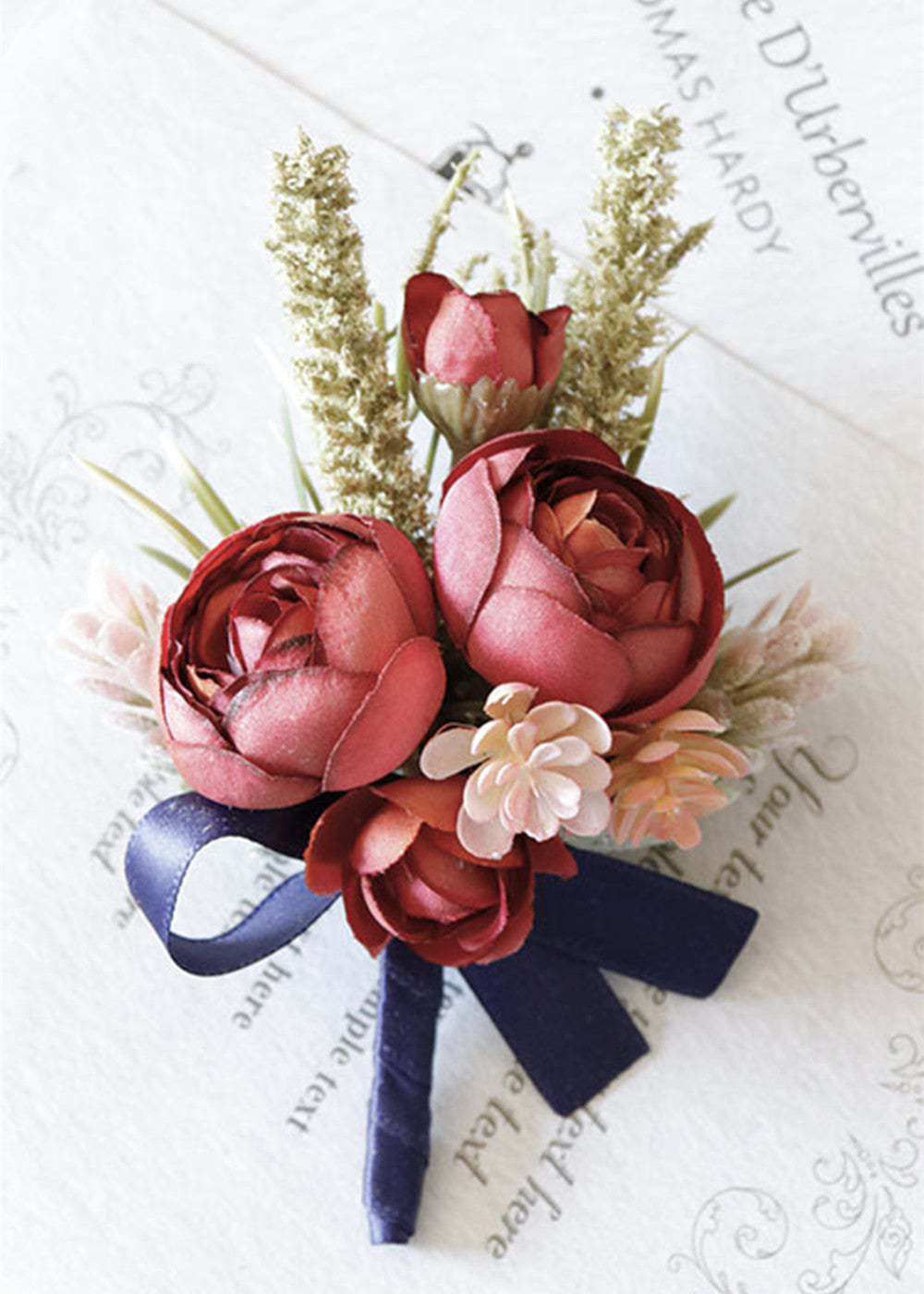 Vintage Red Wedding Boutonniere