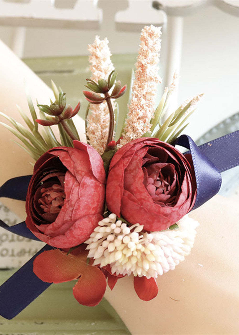 Vintage Red Wedding Boutonniere