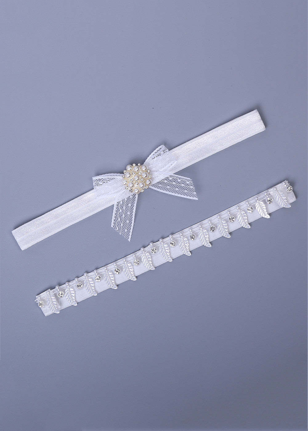 Bow Tie Pearl Wedding Garter Set