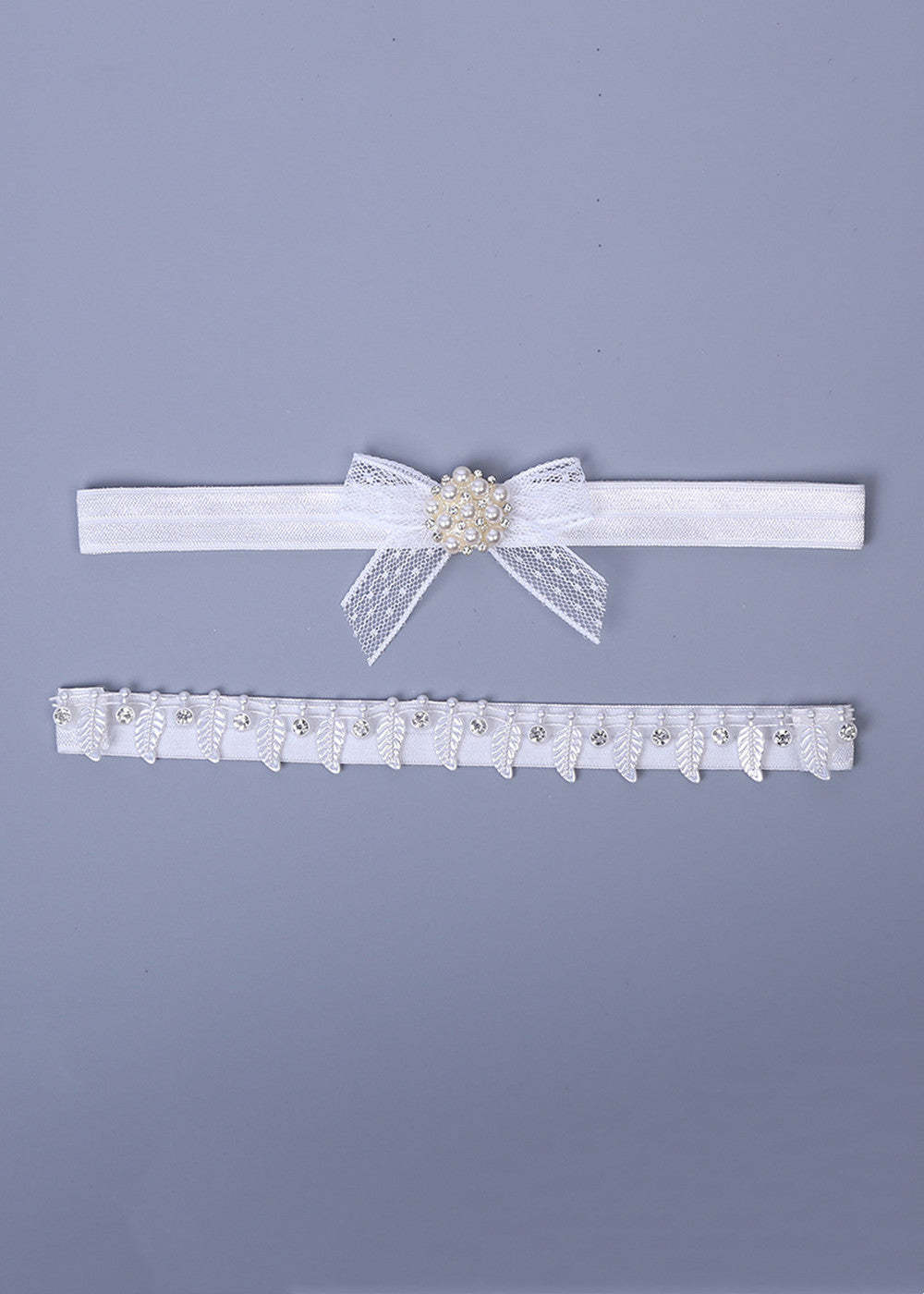 Bow Tie Pearl Wedding Garter Set
