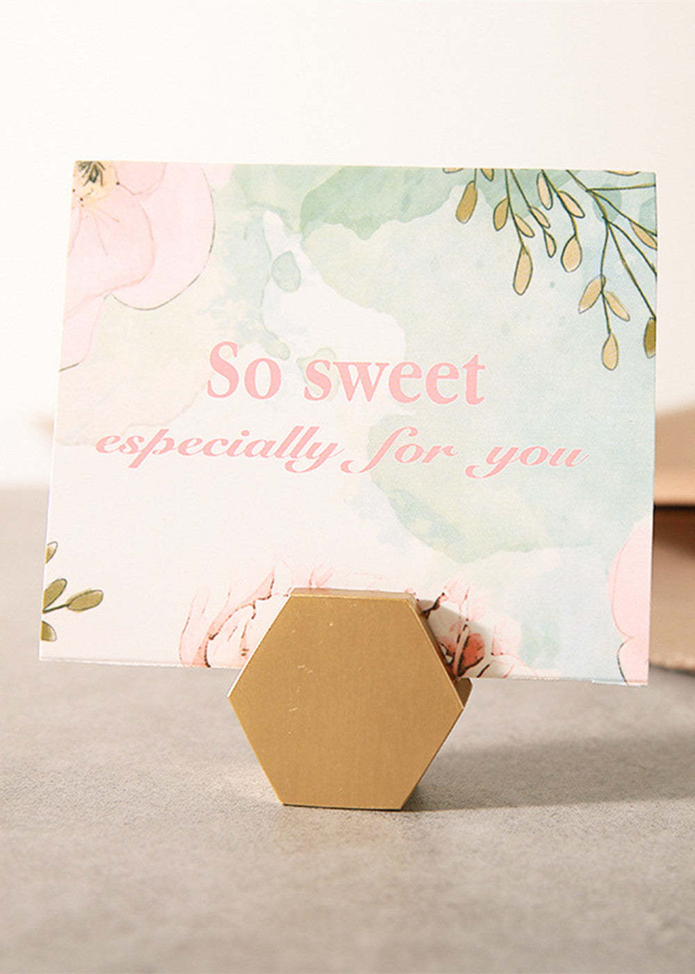 Brass Geometric Shape Place Cards Holder