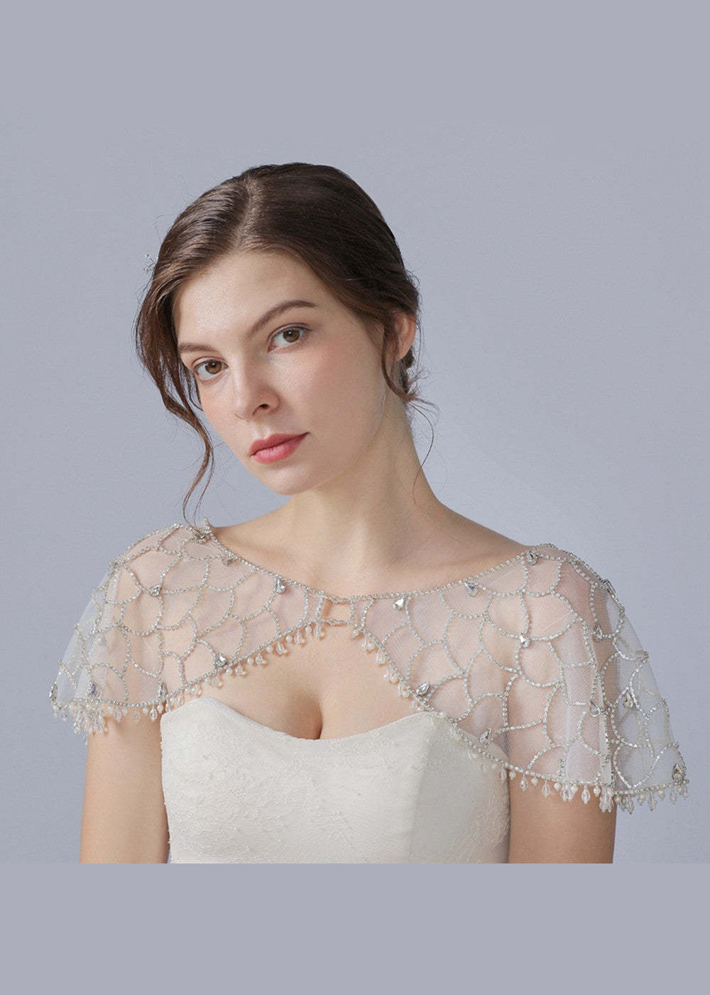 Bridal Lace and Beaded Wrap
